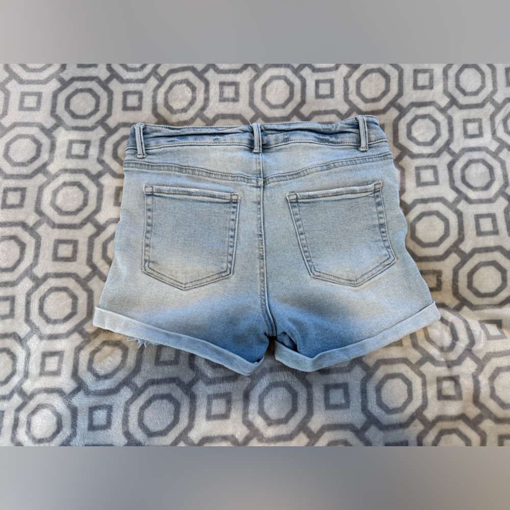 Wax Jean Light Blue Distressed Jean Shorts - Picture 2 of 3